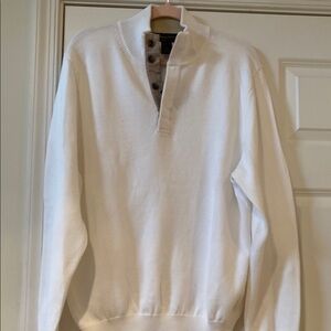 Brooks Brothers Off White Quarter-Button Sweater